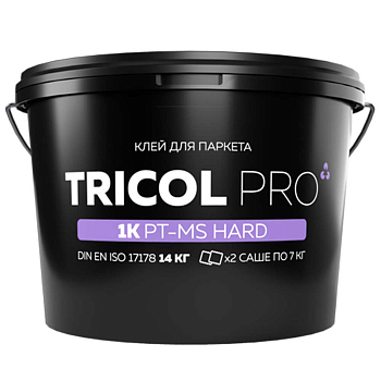 Однокомпонентный высокопрочный клей TRICOL PRO 1K PT MS HARD для всех видов напольных покрытий 14 кг