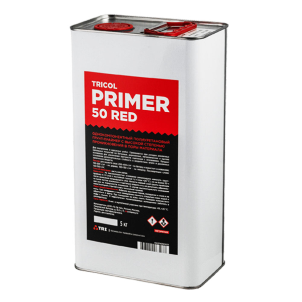 Однокомпонентный полиуретановый грунт-праймер TRICOL PRIMER.50 RED с высокой степенью проникновения в поры материала
